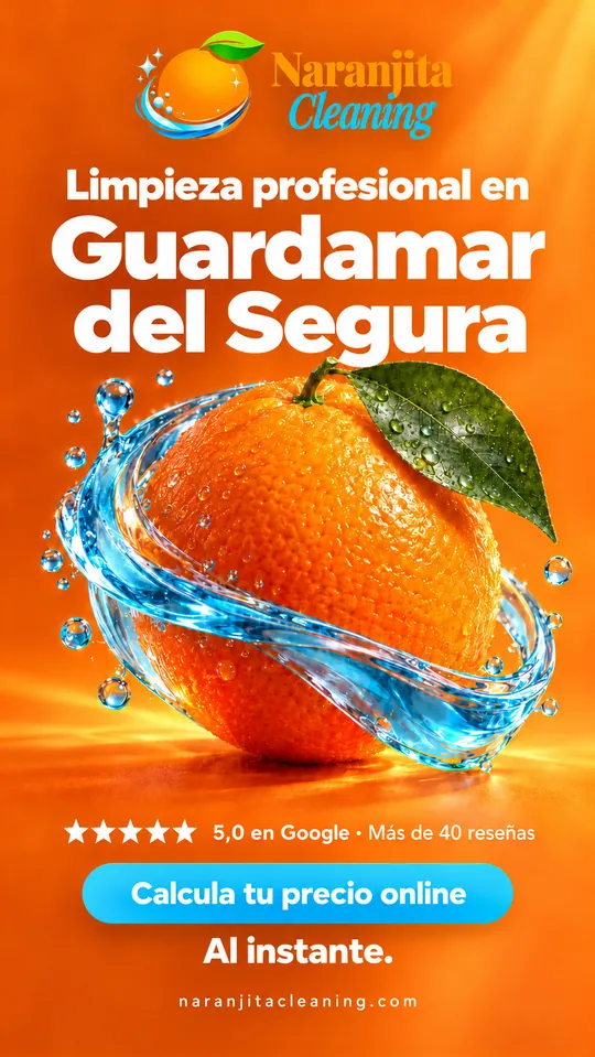 Naranjita Cleaning: limpieza profesional en Guardamar, 5,0 en Google, precio online al instante